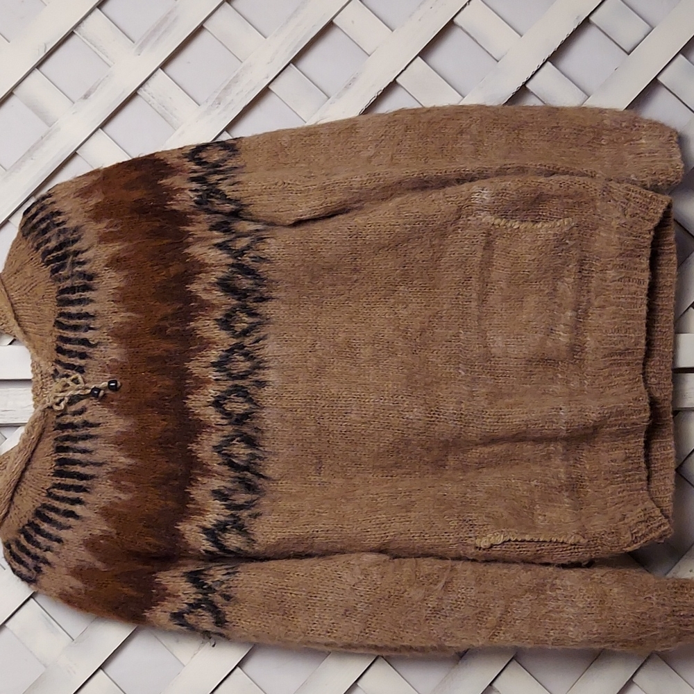 Chasqui 100% Alpaca Handknit Sweater From Bolivia